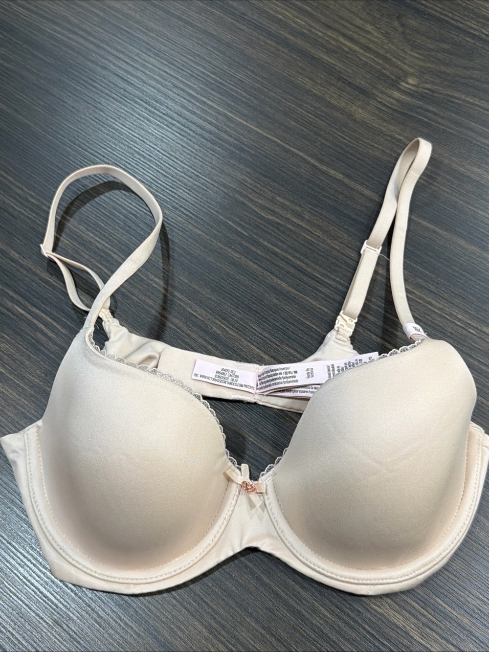 NWT Victoria’s Secret Body By Victoria Lightly Lined Demi Bra Nude Multi-Way 34C